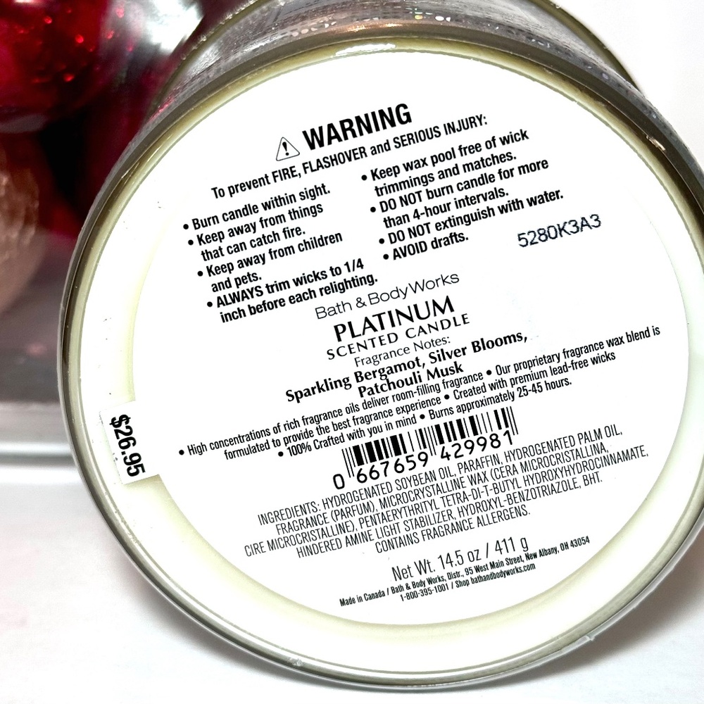 PLATINUM 3-Wick Candle - Picture 3 of 3
